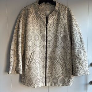 *Host Pick* Zara jacket cream with black stitched pattern size M